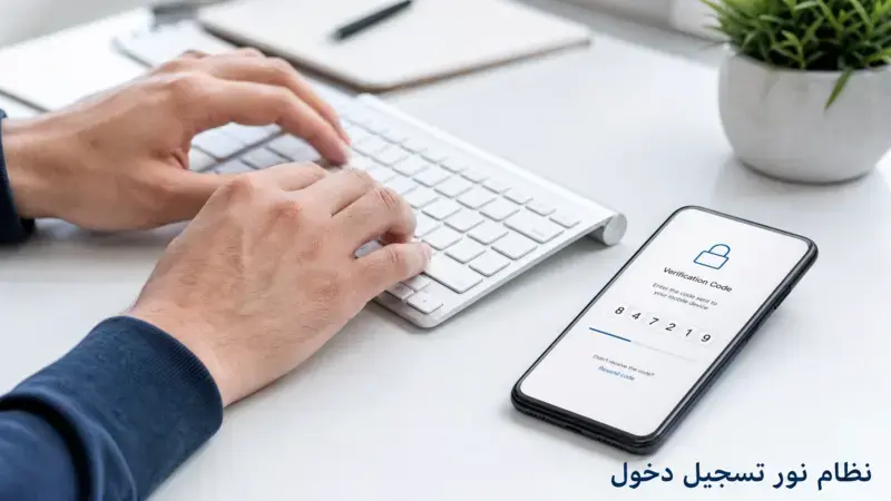 عملية التحقق والأمان عند نظام نور تسجيل دخول عبر الجوال والكمبيوتر