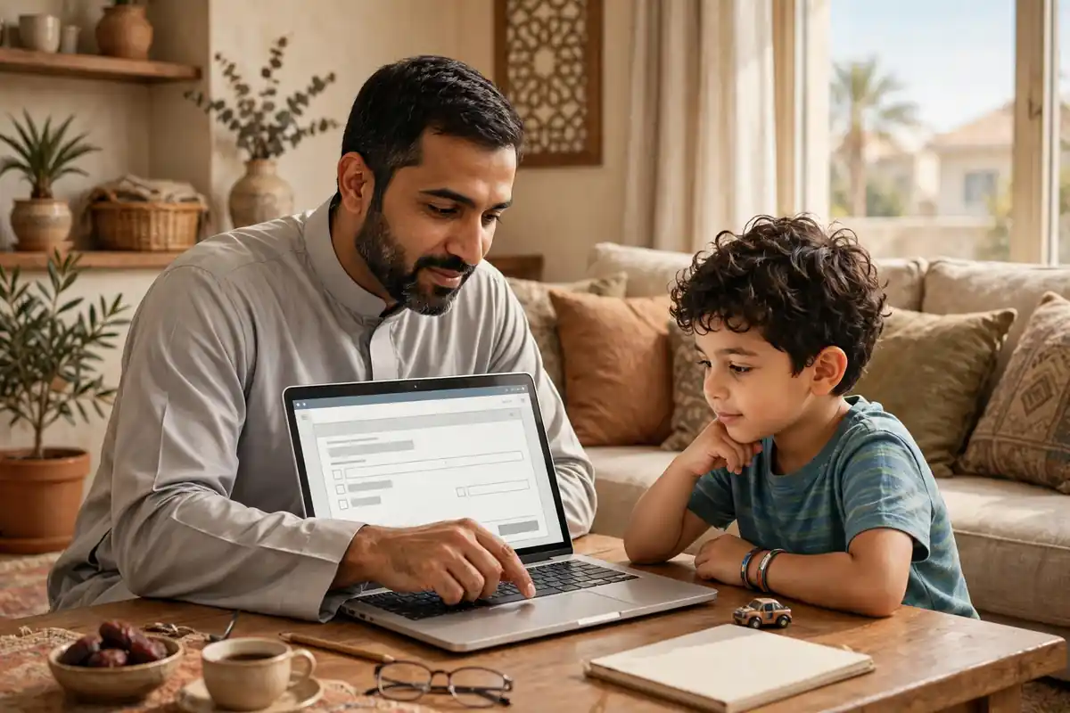 تسجيل الطلاب غير السعوديين في نظام نور 1448 تسجيل الطلاب غير السعوديين في نظام نور — ولي أمر مقيم يسجل ابنه عبر الحاسوب