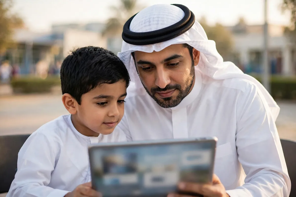 اختيار نوع المدرسة في نظام نور اختيار نوع المدرسة في نظام نور — أب وابنه يختاران المدرسة المناسبة