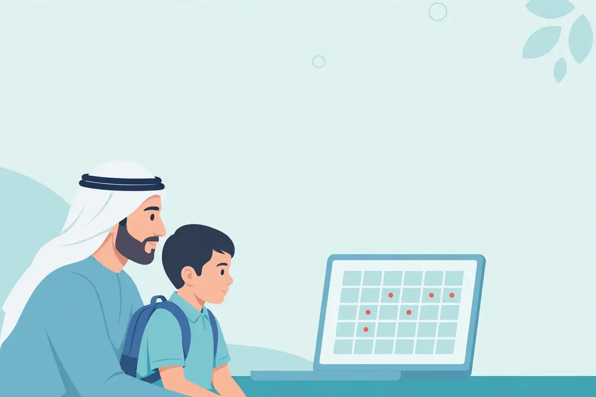 استخراج نسبة الغياب من نظام نور — ولي أمر وطالب يطّلعان على تقرير الغياب عبر نظام نور