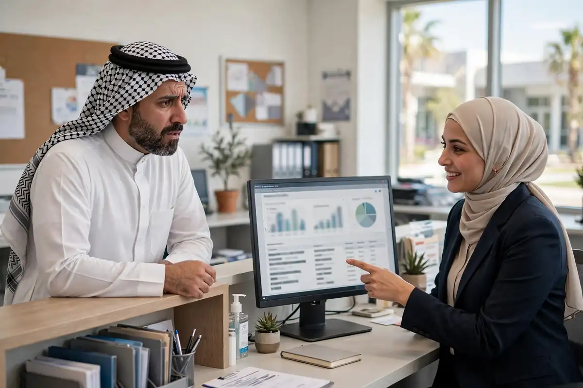 ربط الابناء في نظام نور — ولي أمر يستشير إدارة المدرسة لحل مشكلة عدم ظهور الابن