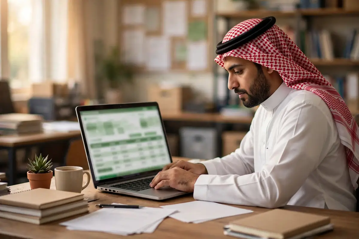 نظام نور رصد الدرجات - المعلم يُدخل درجات الطلاب في نظام نور