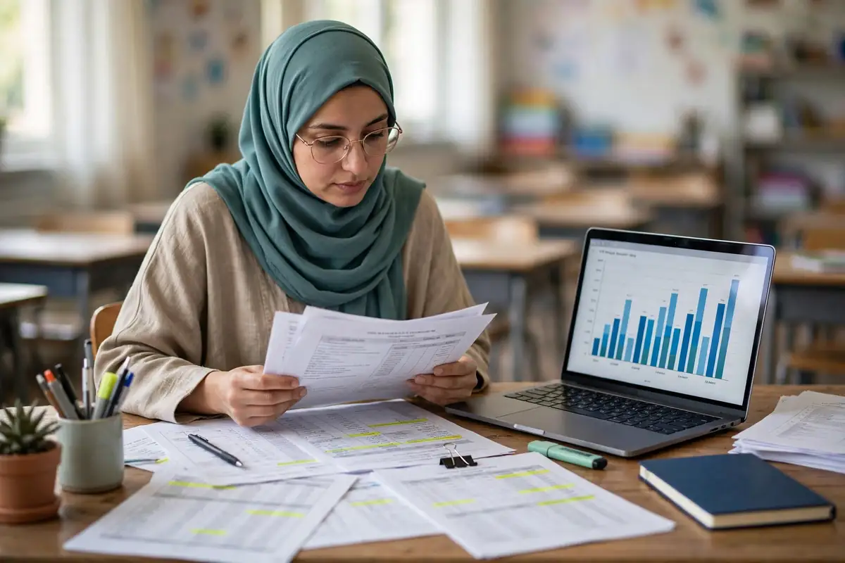 تقارير المعلم في نظام نور تقارير المعلم في نظام نور — معلمة تراجع كشوف الرصد وتحليل نتائج فصلها